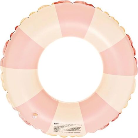 Bouée gonflable pour adultes, bouée de piscine, bouée gonflable rétro à rayures en PVC rose (1/5)