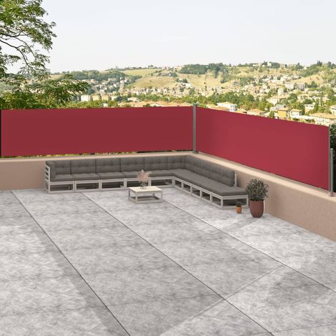 Auvent latéral rétractable Paravent extérieur Brise Vue Rétractable pour Jardin, Balcon, terrasse Rouge 117x1200 cm NDTN4041295 MaisonChic (1/5)