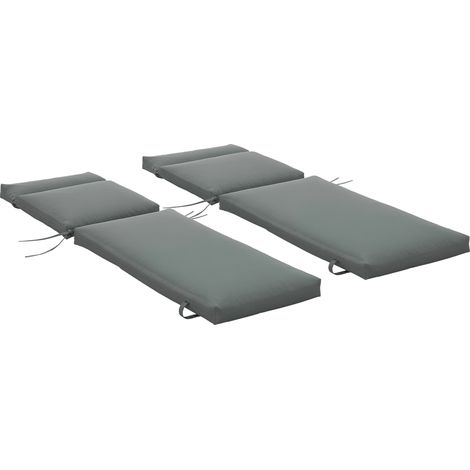 Set mit 2 Sonnenliegenmatratzen inklusive Befestigungsgurten für den Garten (nur Matratze) Maße: 196 cm (L) x 55 cm (B) Dunkelgrau