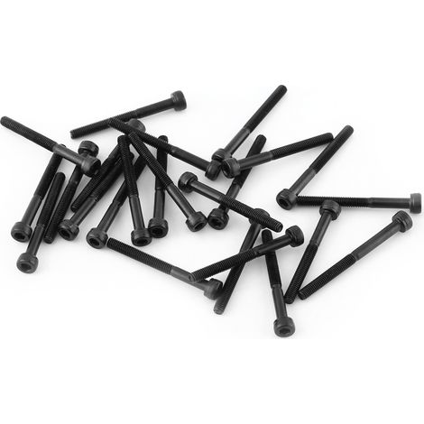 M3 Black Hex Socket Cap Head Screw Bolt Set (M330mm,Partially Threaded,24pcs)