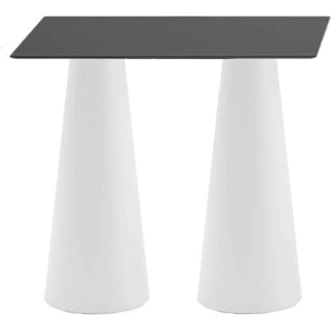 Mesa alta rectangular para taburetes diseño interior exterior Fura T2-H - Blanco (1/4)