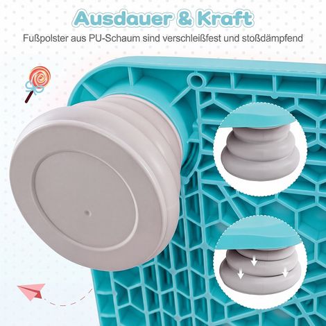 Mini trampoline enfant bleu 65 cm avec 4 pieds antidérapants amovibles et surface EVA antidérapante pour chambre, salon et jardin (1/5)