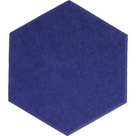 Panneau acoustique en feutre PET - 34,5x30 cm - Hexagone Bleu