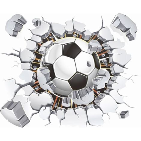 stickers muraux 3d football (40x50 cm) I autocollants décoratifs  Sport Poster I sticker mural pour chambre d'enfant garçon enfants bébé crèche ado
