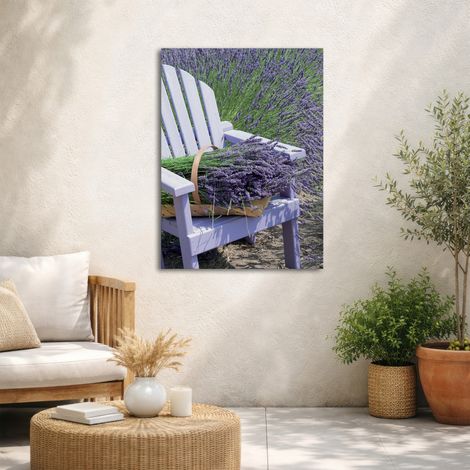 Tableau de jardin Récolte de lavande 50 x 70cm Violet, vert (1/5)