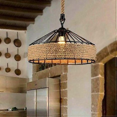 Lustre de style campagnard/lustre en fer forgé/bar/café/bureau/couloir/suspension lumineuse. diamètre 43 cm (1/5)