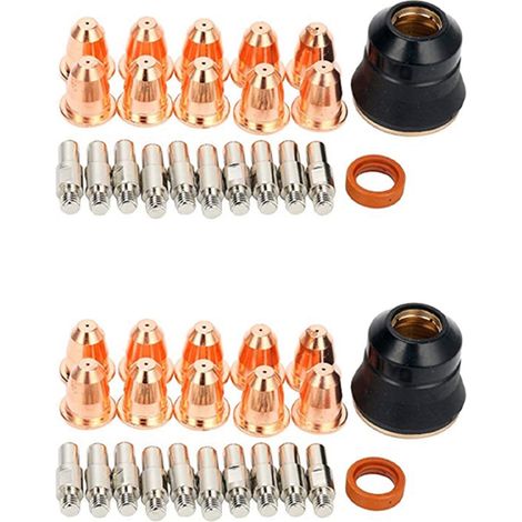 2Ensemble ÉLectrode Plasma PR0110 Astuce 0.8 PD0116-08 Coupe de Bouclier PC0116 Diffuseur PE0106 Consommables pour La Torche S45 (1/4)