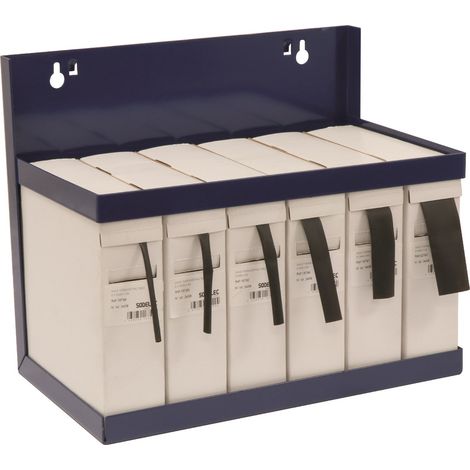 SODELEC - Présentoir métallique de 6 boites de gaines thermorétractables - 02794 - Ce produit de marque SODELEC est neuf.