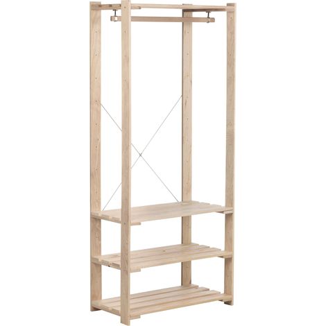 Penderie en pin massif Nova 76.5 x 38.5 x 174.5 cm (1/4)