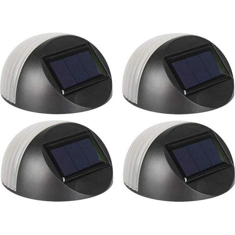 Luci solari da esterno, luci solari da giardino, luci solari da recinzione per esterni, 4 pezzi -Crezuo
