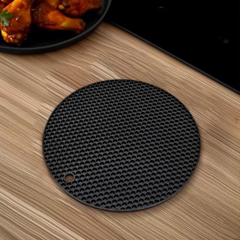Lot de 2 dessous de plat en silicone – Résistants à la chaleur jusqu'à 230 °C, multi-usages, antidérapants, tapis chauffant pour comptoir de cuisine, ouvre-bocal et porte-ustensiles (1/5)