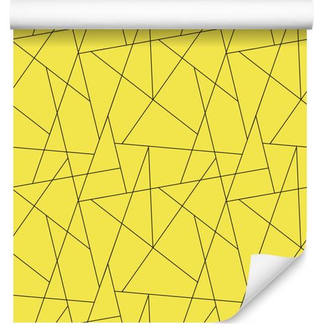 Carta da parati con motivo geometrico giallo, dettagli raffinati, 50x1000 cm (1/5)