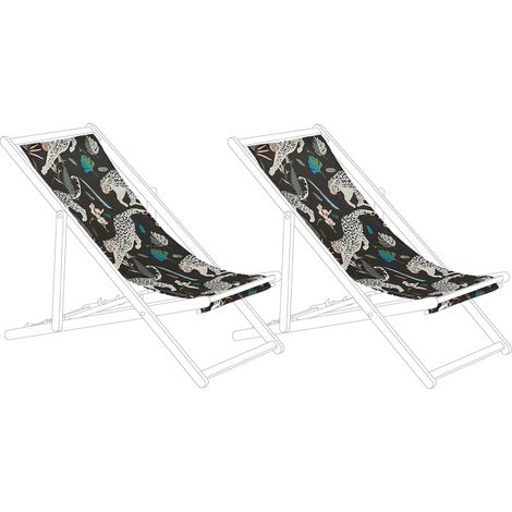 Conjunto de 2 telas de poliéster multicolor para tumbona de jardín patrón de animal moderno exterior Anzio / Avellino (1/5)