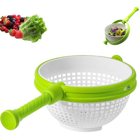 1 essoreuse à salade - Essoreuse à salade pliable - Essoreuse à salade - Gain de place - Idéale pour les salades et les légumes - Compatible lave-vaisselle - Accessoire de cuisine - Convient aux légum (1/5)
