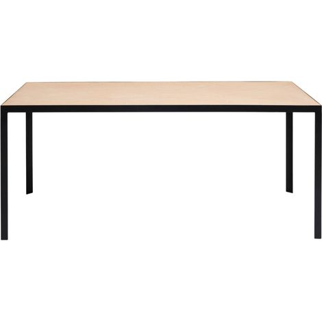 Table à manger en Plateau en enduit effet béton et piètement métal noir ORELIA