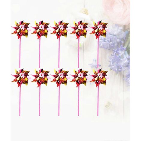 Ensemble de 30 mini moulins à vent décoratifs d'extérieur en plastique (1/5)