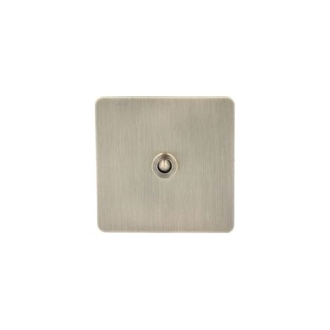 AC250V Wippschalter, 1 Taste, 2-Wege, Stromanschluss, Antikbronze-Optik, Edelstahlfrontplatte, einpolige Ausführung