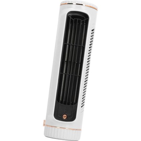 Ventilateur de bureau sans pales, 3 vitesses, silencieux, rechargeable, pour chambre à coucher, bureau, extérieur, blanc (1/5)