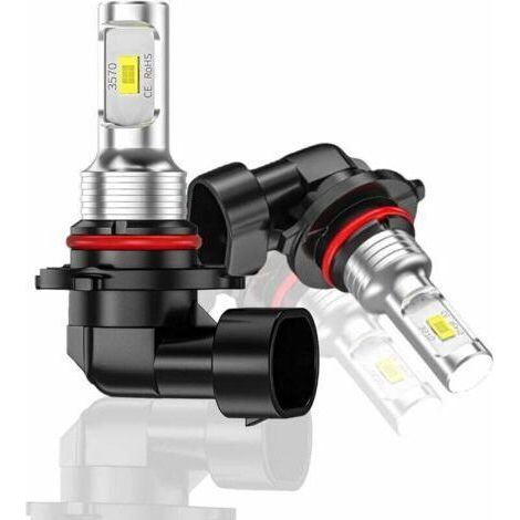 9005 HB3 Ampoule à LEDs pour feux antibrouillard ou DRL 6000K Xenon Blanc, 4000 Lumens Ampoule à LEDs pour feux antibrouillard, IP67 Waterproof, CSP Chips, Non-polarité (Pack de 2) (1/4)