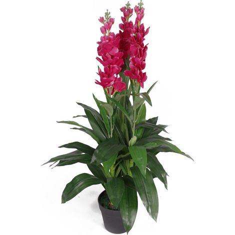 100cm Artificial Cymbidium Orchid Plant - Extra Large - Dark Pink Flowers (1/5)