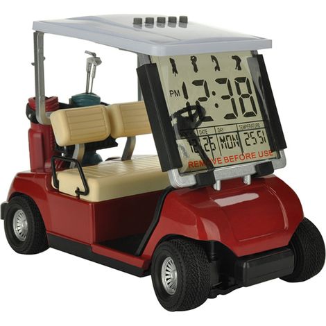 Golfwagen-Wecker, multifunktionaler ewiger Kalender, Rot