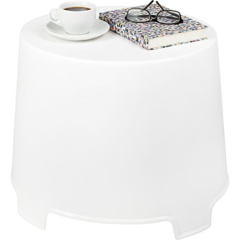 Tavolino da Esterno Crudup, 2 Posti, Made in Italy, 46x40x38h cm Bianco