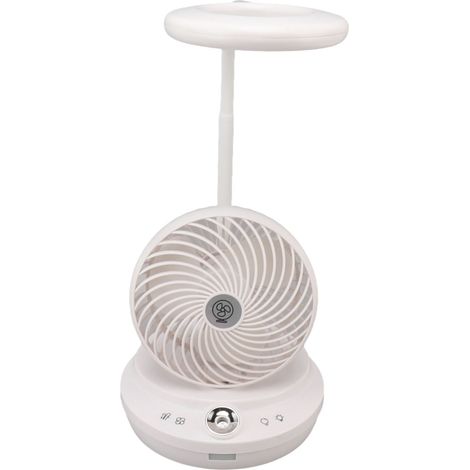 Lampe de bureau 3 en 1 avec ventilateur et humidificateur : luminosité et puissance du vent réglables, idéale pour les chambres d'étudiants et les bureaux. Blanche, 100 ml. (1/5)