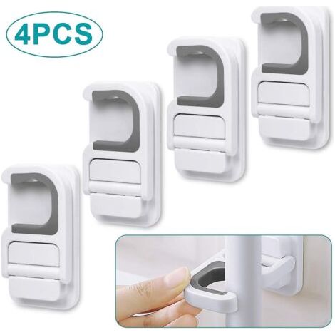 Pieces Mop Holder Wall Mounted Broom Holder for Wall Door Broom and Mop Clips Self Adhesive Broom and Dustpan Hanger Organizer (1/5)