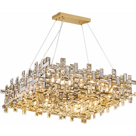 Lustre LED en métal transparent Ø68 cm – LUSSOCRAFT, éclairage style contemporain pour chambre, salon et couloir (1/5)