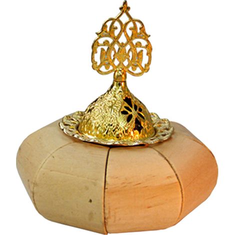 Encensoir Citrouille Dorée Métal Bois Résistant Taille Idéale Brûle-Poudre pour Décoration Méditation Maison Type 1 Taille Unique (1/5)