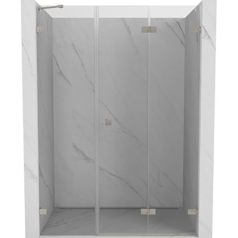 Mexen Lunar-F porte de douche pliable droite 140 cm, transparent, nickel brossé - 836S-140-050-97-00-P (1/5)