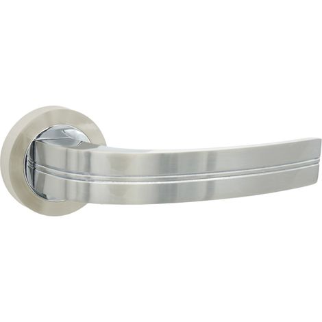 DOMINO Poignée de porte DEKAN-R M6/M9 Chrome/Nickel Poignée Sans rosace Chrome/nickel brillant (1/5)