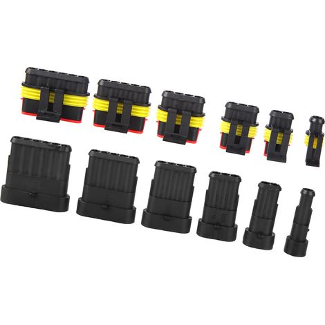 Connecteur électrique étanche 147 pièces, fiches auto 1 2 3 4 5 6 broches, kit de raccordement filaire imperméable pour voiture (1/5)