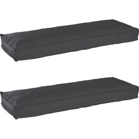 Palettenkissenset 2 pcs Schwarz 120 x 40 x 8 cm Oxford-Stoff