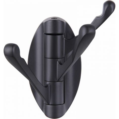 Mattschwarzer klappbarer Handtuchhaken, drehbarer Bademantelhaken aus Metall, Badezimmer-Handtuchhalter, Garderobe für die Aufbewahrung im Wohnmobil, Wandhalterung (1/5)