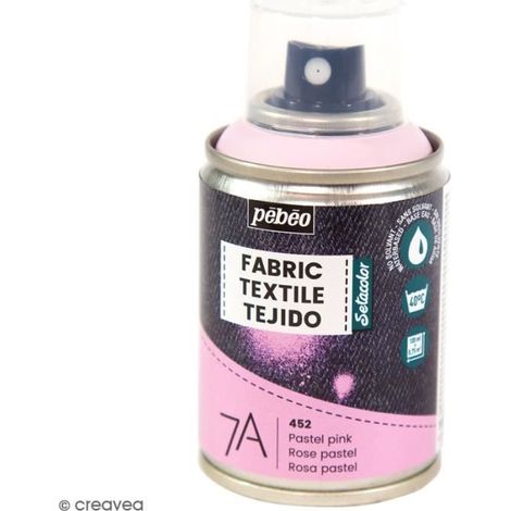 Peinture textile en bombe - PEBEO - 100 ml - Rose pastel - Intérieur - Monocouche