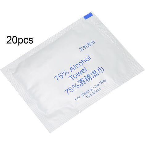 20 lingettes nettoyantes humides jetables en papier doux non tissé (1/5)