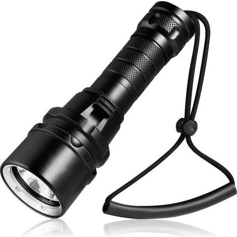 Unterwasserlampe – 2000 Lumen – IPX8 wasserdicht – Wasserdicht bis 100 m – Magnetzündung – Stufenloser Fokus – Flugzeugaluminium – Taucherlampe (1/5)