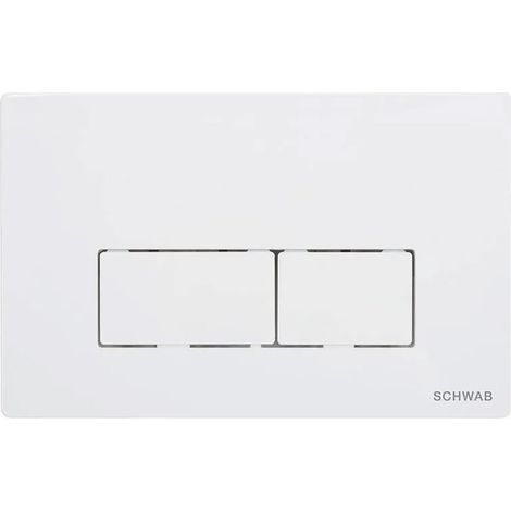 Plaque de déclenchement double SCHWAB PLUTO, 247x160 mm, blanc brillant