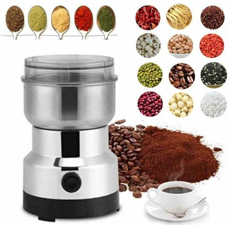 Ortviai – Moulin à café électrique 200 W – lames inox 304, couvercle transparent, bol inox amovible – compatible café en grains, noix, épices et herbes sèches (1/5)
