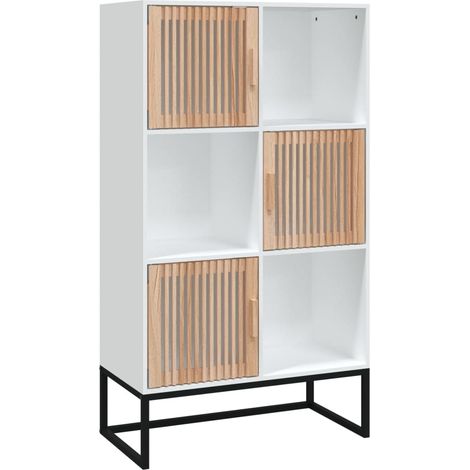 Buffet haut Meuble de rangement - blanc 70x35x125 cm bois d'ingénierie fr15483 (1/5)