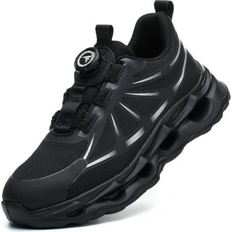 Chaussures de travail Hommes Femmes Chaussures de sécurité avec embout en acier Chaussures légères avec embout en acier Chaussures de protection avec lacets à boucle rotative Chaussures de sécurité-42