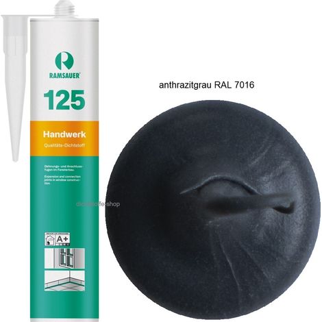 Ramsauer 125 Handwerk Neutral Silikon Dichtstoff 310ml Kartusche anthrazitgrau RAL 7016