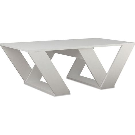 Table basse Bois ORINI blanche 110x60x40 cm (1/3)