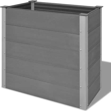 Fioriera rialzata per piante e fiori giardino WPC 100 x 50 x 91 cm grigio 020001237