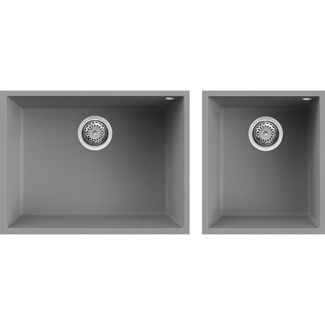 Lavello Elleci da incasso Quadra 210 Sottotop Granitek Grigio Cemento LGQ21048BSO (1/2)