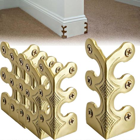 Protections d'angle pour plinthes, protections d'angle en laiton massif, protections d'angle dorées pour plinthes (1/5)
