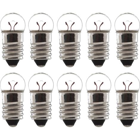 10x Ampoule E10 6V 0,6W culot 10mm à visser universel incandescent maison bricolage cyclomoteur scooter moto vélo (1/2)