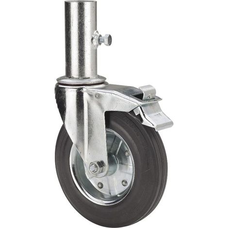 rueda giratora andamio eur.freno 201-200-9 metalico-goma negra rodillos
