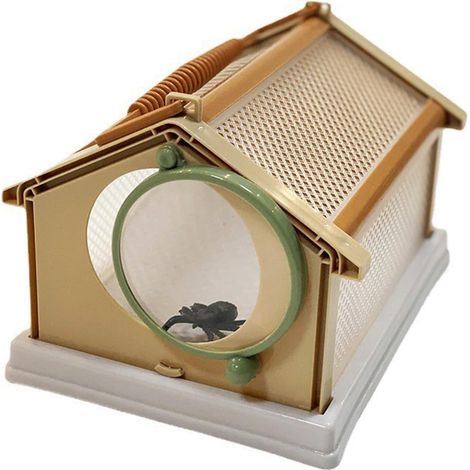 Cage d'observation des insectes d'extérieur - Cage d'élevage pour vers à soie - 20 x 15 x 13 cm - Cage à papillons pour insectes, portable, respirante, pour petits animaux (kaki) (1/5)